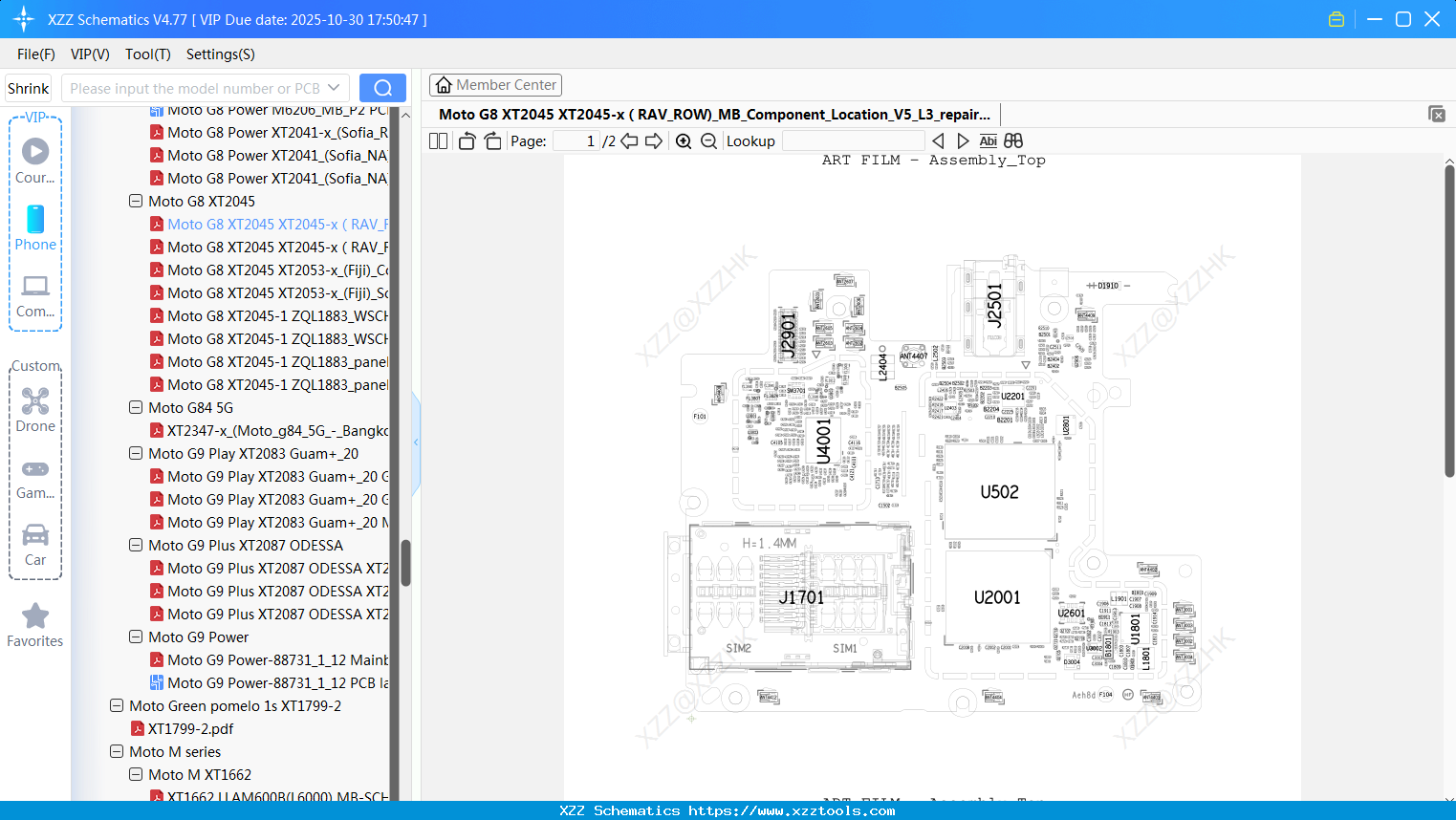 Motorola Moto G8 XT2045 XT2045-xгиRAV_ROW)_MB_Component_Location_V5_L3_repair